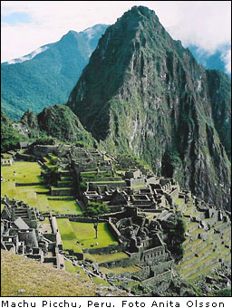 Inka-indianernas stad Machu Picchu i Anderna, Peru 